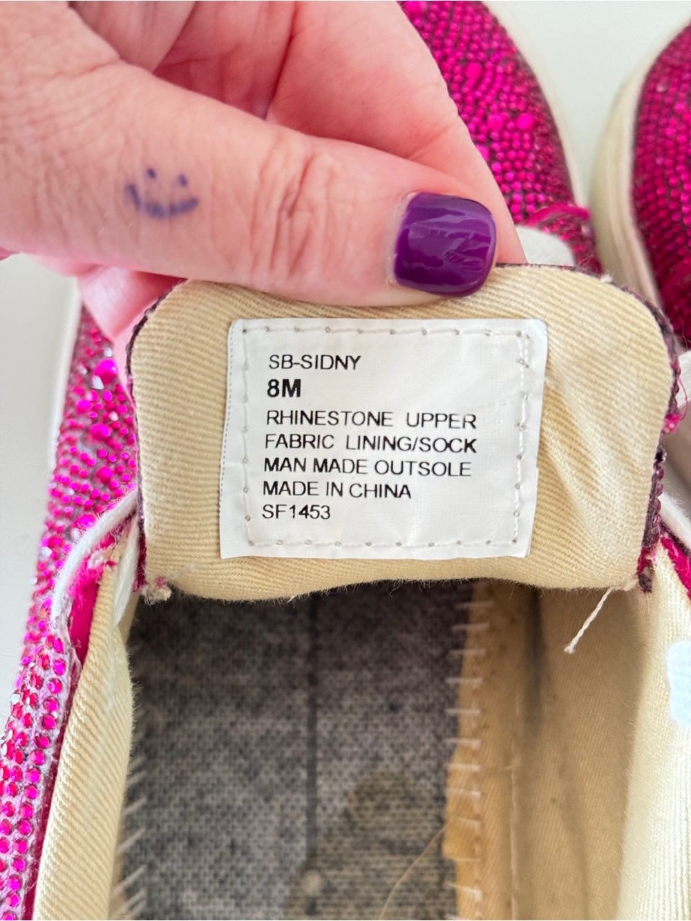 Betsy Johnson Sparkling Hot Pink Crystal Lace-Up Women's Sneakers - Picture 3 of 5